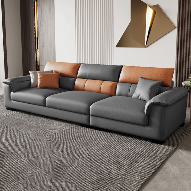 Fabric Pillow Top Arm Sectional Sofa 35.43"High Modern Cushion Back Sofa
