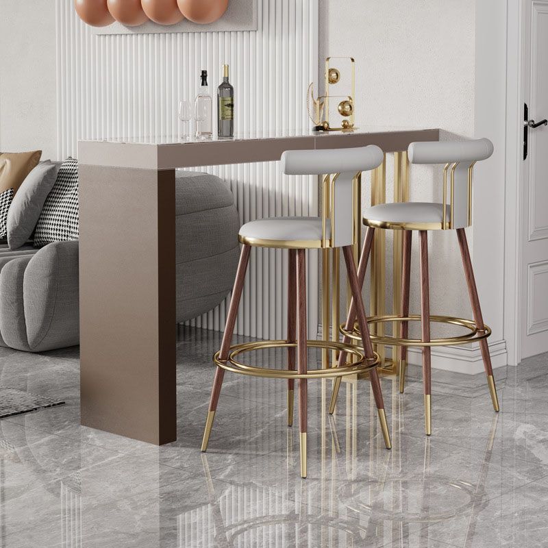 Brown Sintered Stone Bar Table Rectangle Dining Table for Kitchen Living Room