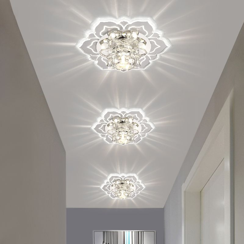 Clear Blossom LED Flush Mount Moderne Crystal Flushmount Plafond Licht voor Hal