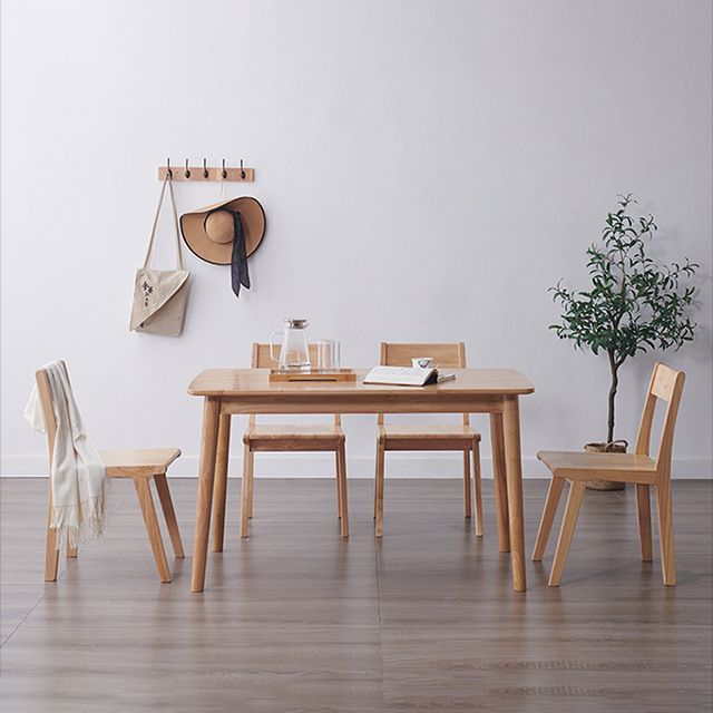 Mesa de madera de balata rectángulo mesa de comedor moderna con 4 patas para restaurante