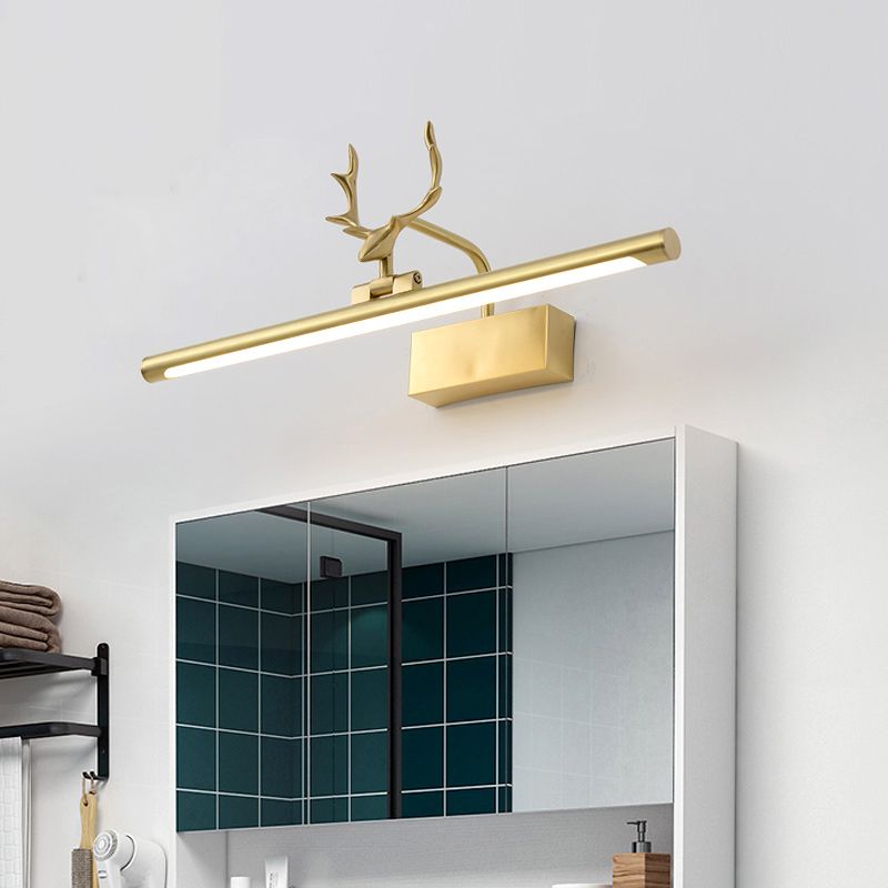 Mid-secolo stile di lusso a parete lineare a parete vanity luci in metallo illuminazione da vanità con corna