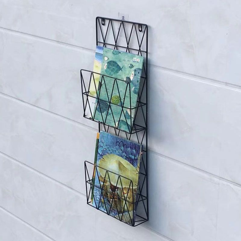 Wall Mounted Bookshelf Contemporary Style Bookcase for Home Study Room