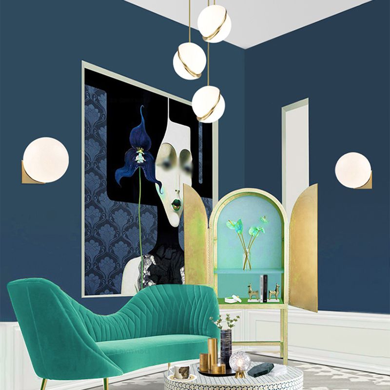 Glass Orb Wall Sconces Modern Style Multi Lights Wall Mounted Lamps