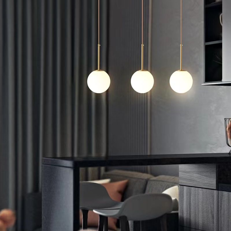 Moderner Stil Kugelform Pendelleuchte Glas 1 Licht Anhängerlampe für Wohnzimmer