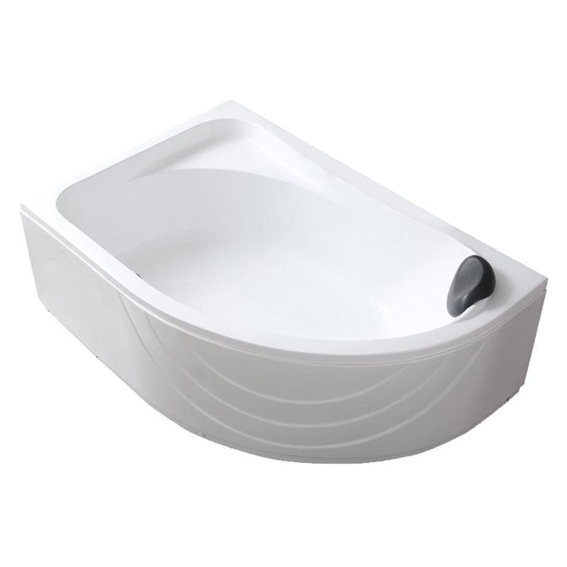 Modern White Corner Bath Acrylic Center-Back Soaking Bathtub