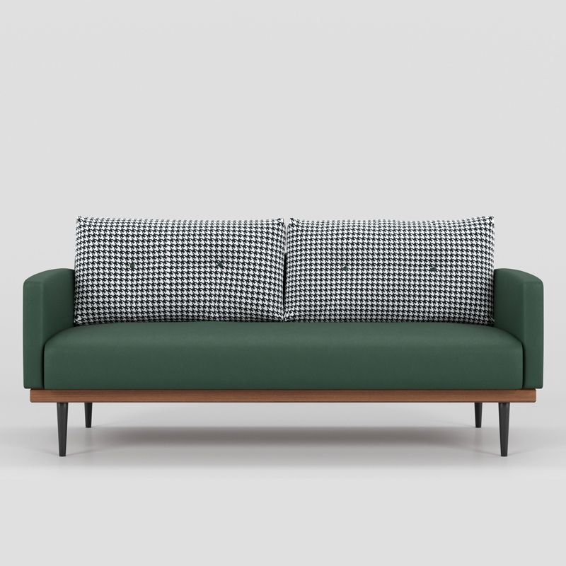 Square Arm Sofa Sofa 31.5" D x 29.53" H Faux Leather/Linen Sofa