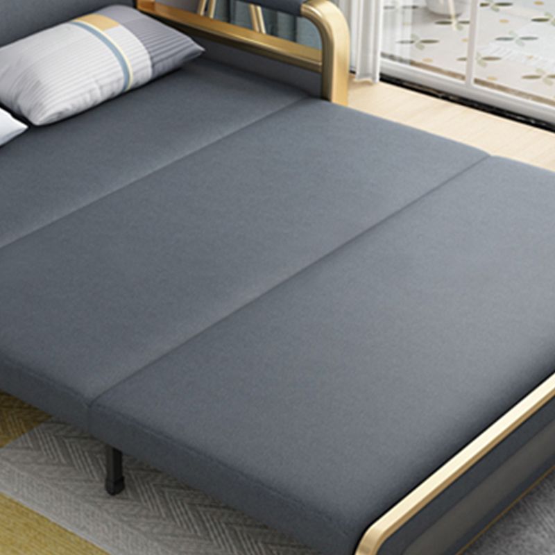 Pillow Back Square Arms Sleeper Sofa Faux Leather Futon Sleeper Sofa Bed with Storage