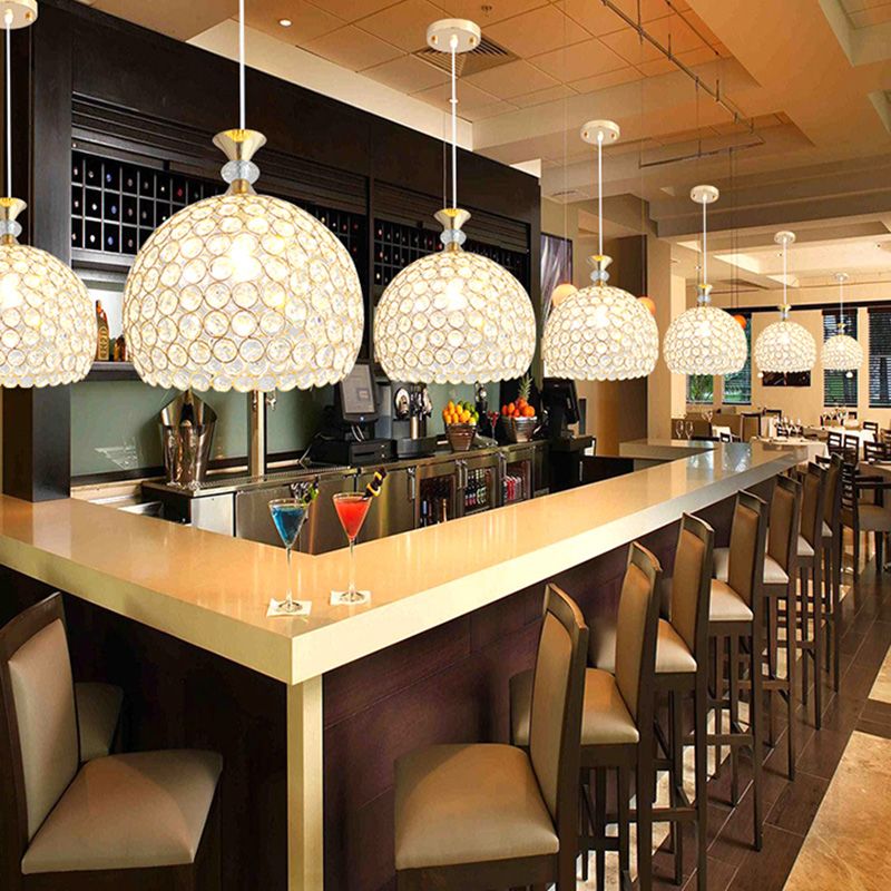 Gold Kugel Hanging Light Kit Minimalist Style Crystal Hängnisbeleuchtung