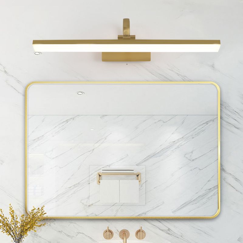 Linear Shape Contemporary Style Vanity Light Metal 1 Light LED Mirror Light for Bathroom