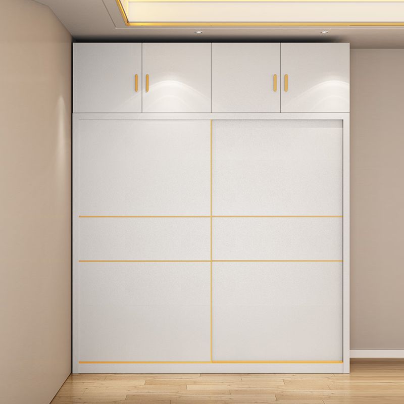 White Engineered Wood Wardrobe Cabinet Contemporary Wardrobe Armoire