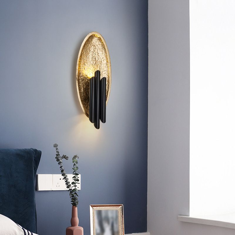 Metal Oval Wall Lighting Modern Style 2 Lights Wall Lighting Fixtures