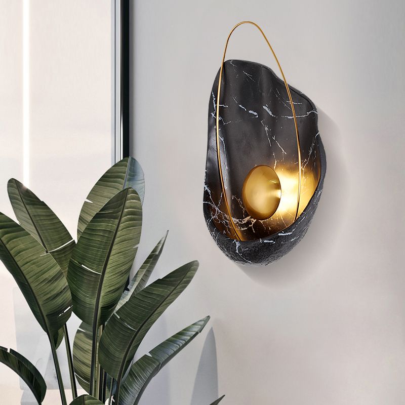 Appliques de lumière murale géométrique contemporaine lampe à support mural en résine pour le salon