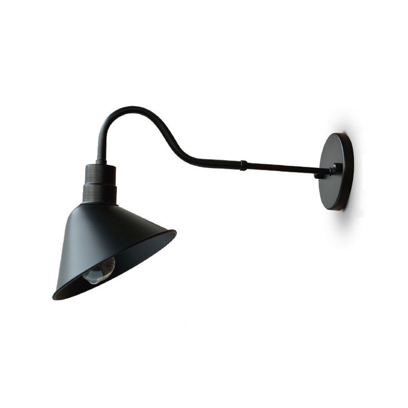 Industrial Cone Wall Light Fixture Metal 1 Light Wall Sconce