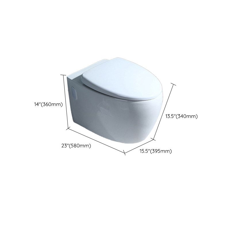 Modern Concealed Tank Toilet Skirted Ceramic Wall Hung Flush Toilet with Seat
