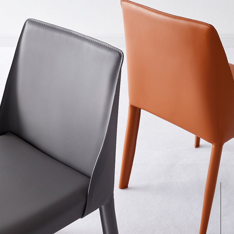 Faux Leather Armless Dining Chairs Contemporary Home Side Chair