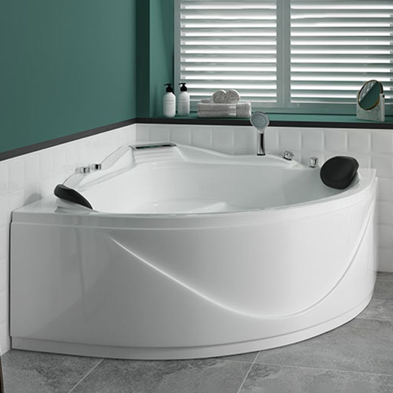 Bathroom Corner Bath Tub Acrylic Modern Bathtub with Drain and Overflow Trim