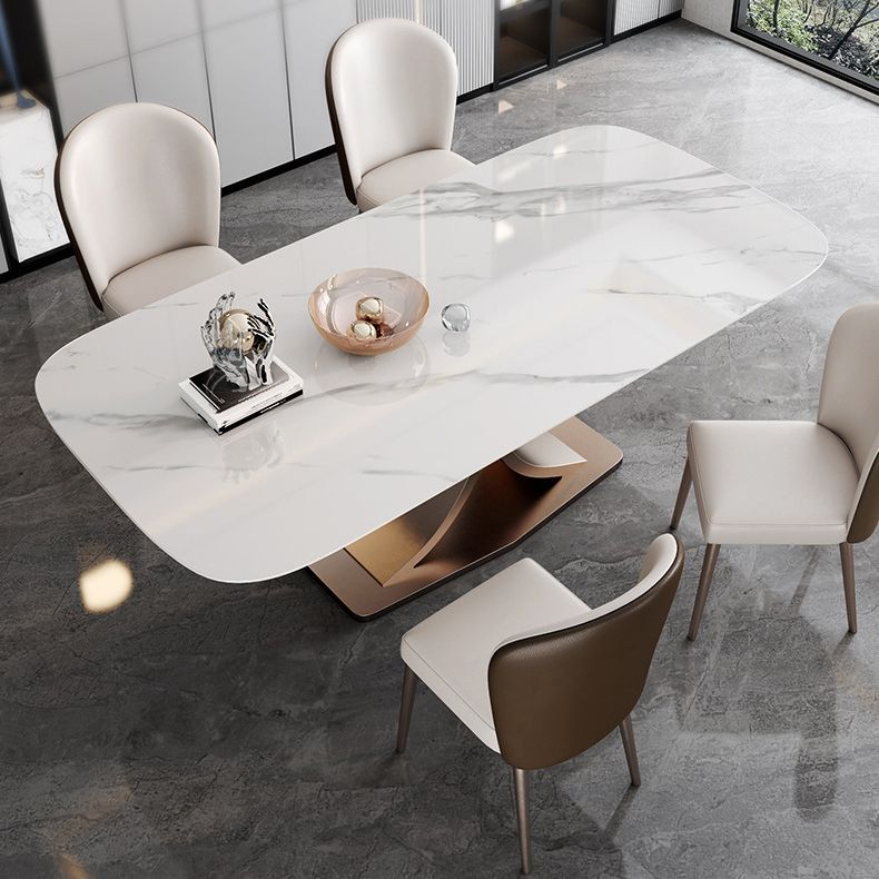 Modern Dining Rectangle Table Dining Sintered Stone Table for Home Use