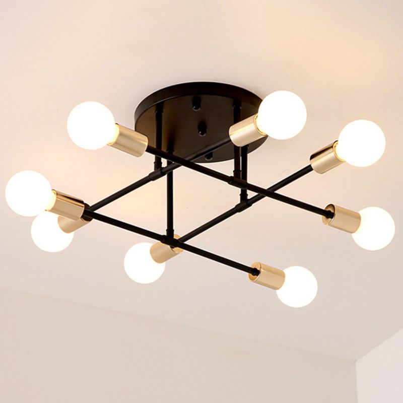 Blootgestelde lamp Semi-inbouw kroonluchter Industrieel Metaal Semi-inbouwlicht