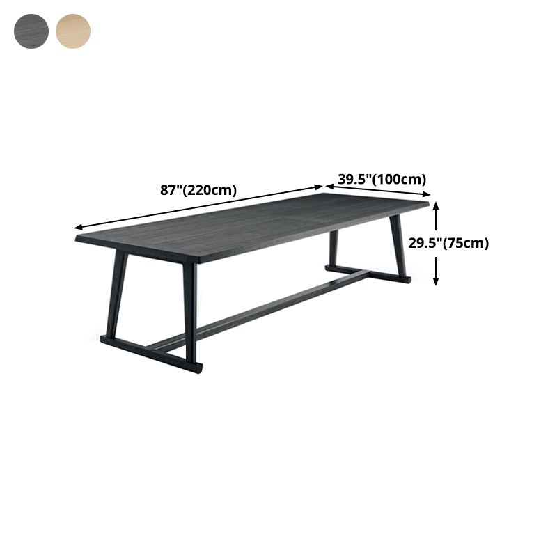 Mesa moderna de madera sólida para mesa de comedor rectangular de restaurantes con base de caballete