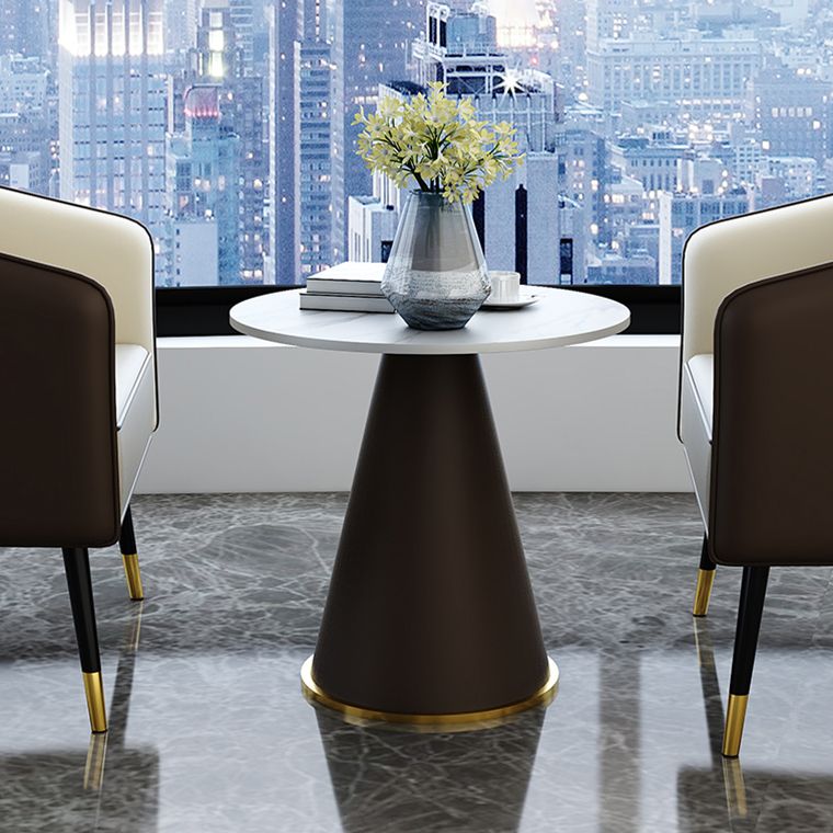 Round Table 23.6'' Dinette Table Traditional Luxury Dinner Room Table with Pedestal Casual