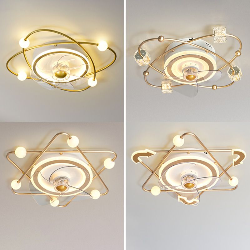Nordic Round Flush Mount Lüfter Leuchtung Acryl Schlafzimmer LED SEMI Flush Leuchte