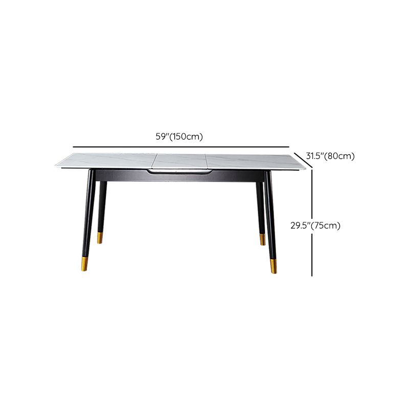Rectangle Sintered Stone Kitchen Table Home Extendable Dining Table
