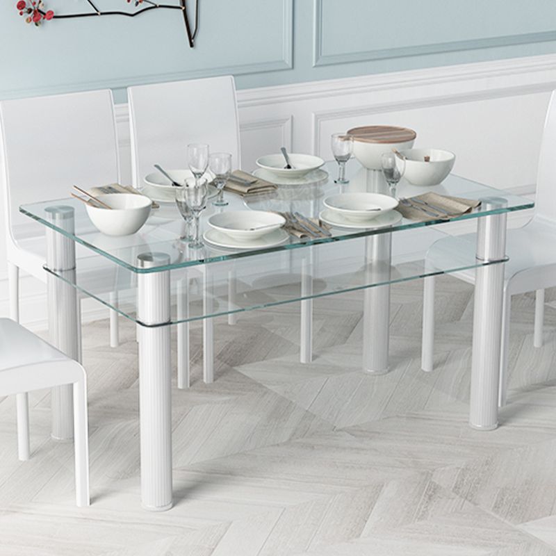 Metall modernes Rechteck Innentischglas Tisch für Küche und Esszimmer
