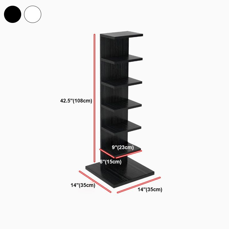 Contemporary Corner Closed Back Bookshelf Manufactured Wood Frame and Shelf