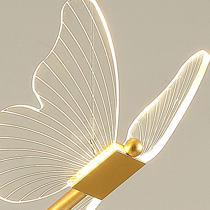 Nordischer Luxusstil Schmetterling Leuchte LED -Schlafzimmer Schmetterling Anhänger Kronleuchter