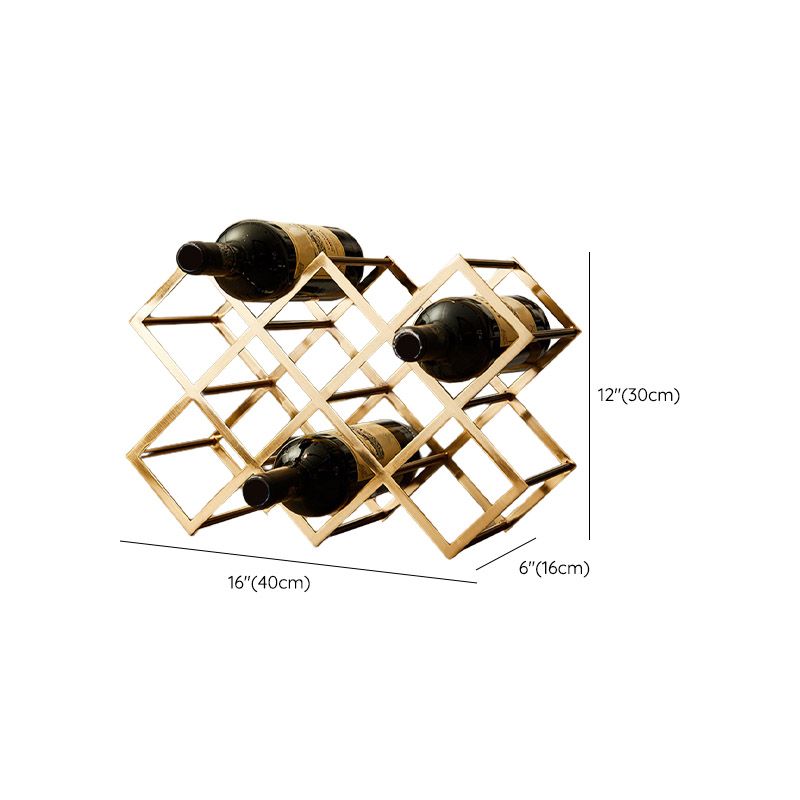 Countertop Wine Rack Glam Metal Wine Bottle Rack for Living Room