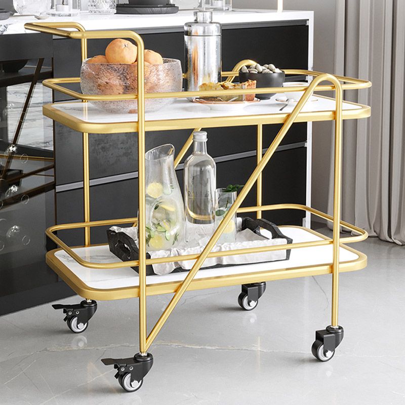 Modern 2-Tier Prep Table Rectangular Open Storage Prep Table