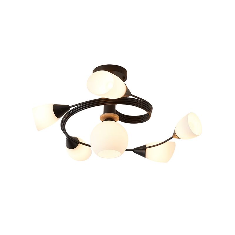 6-lichts kroonluchter licht Macron glazen hanglamp voor woonkamer