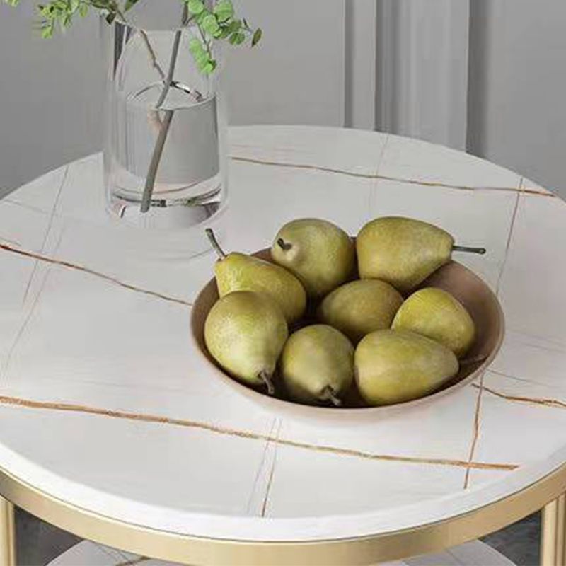 19.69" W x 19.69"D x  21.65" H End Table  Round Stone Side Table with Storage