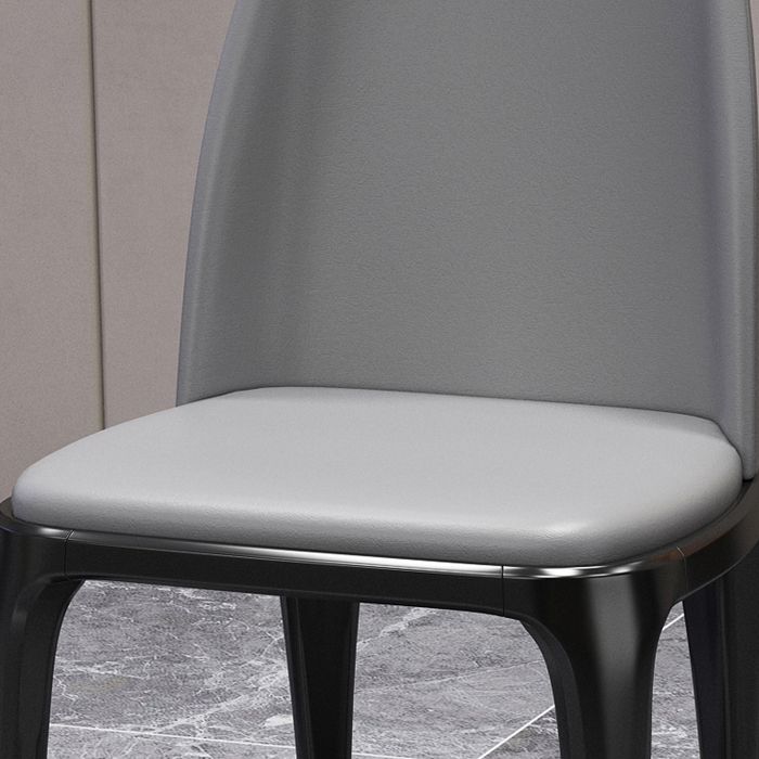 Industriële bijzetstoel Parsons lederen eetkamerstoel met matte afwerking (set van 2)