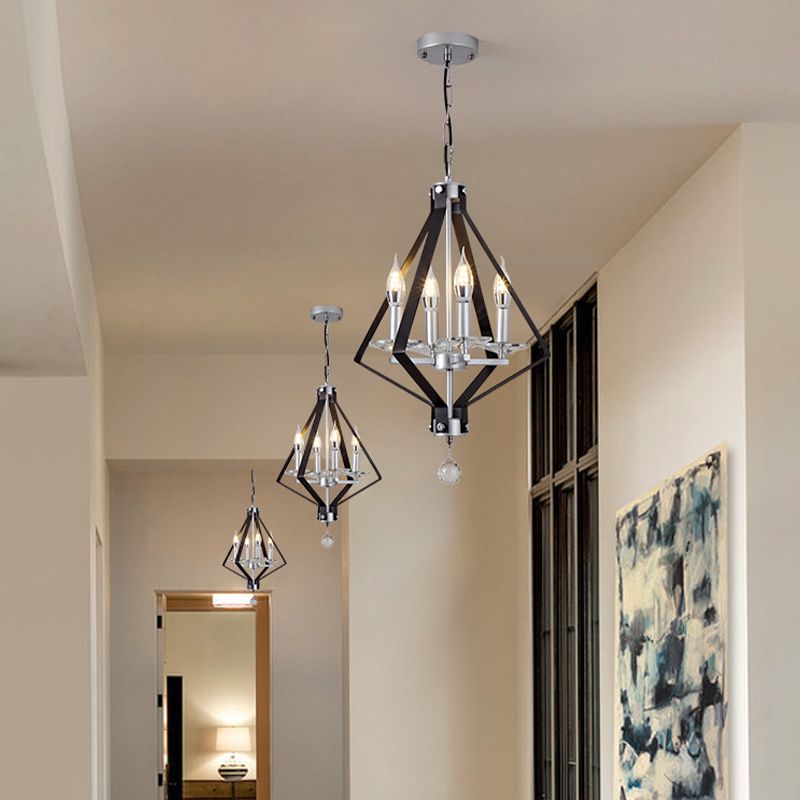 Geometric Chandelier Industrial Metal 4 Lights Chandelier Pendant for Dining Room