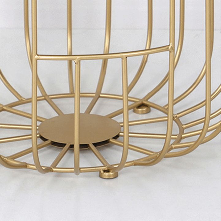 Contemporary Round Top Cocktail Table with Frame Base in Iron