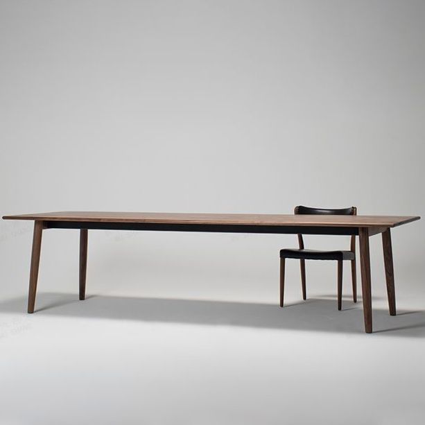 Mesa de comedor rectangular contemporánea con tapa de madera de pino y 4 patas