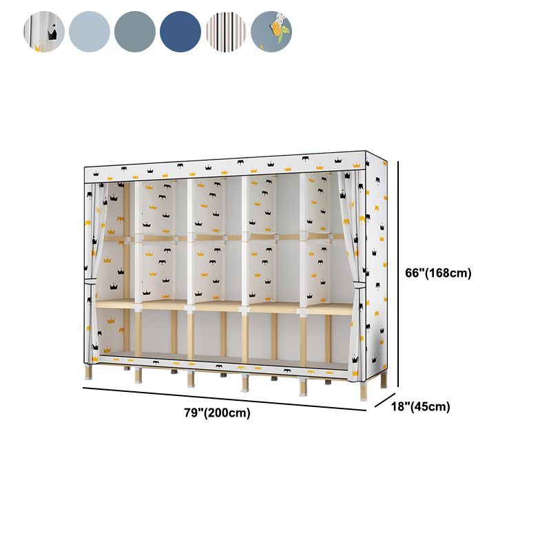 Contemporary Style Wardrobe Armoire Meringue Wood Frame Wardrobe Cabinet for Home