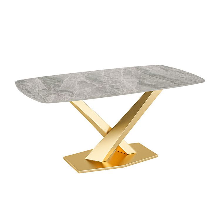 Glam Rectangle Stone Table Set 1/4/5/7 Pieces Dining Set for Kitchen