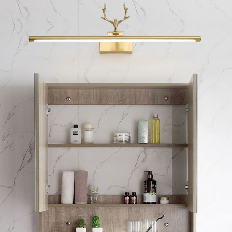 Mid-secolo stile di lusso a parete lineare a parete vanity luci in metallo illuminazione da vanità con corna