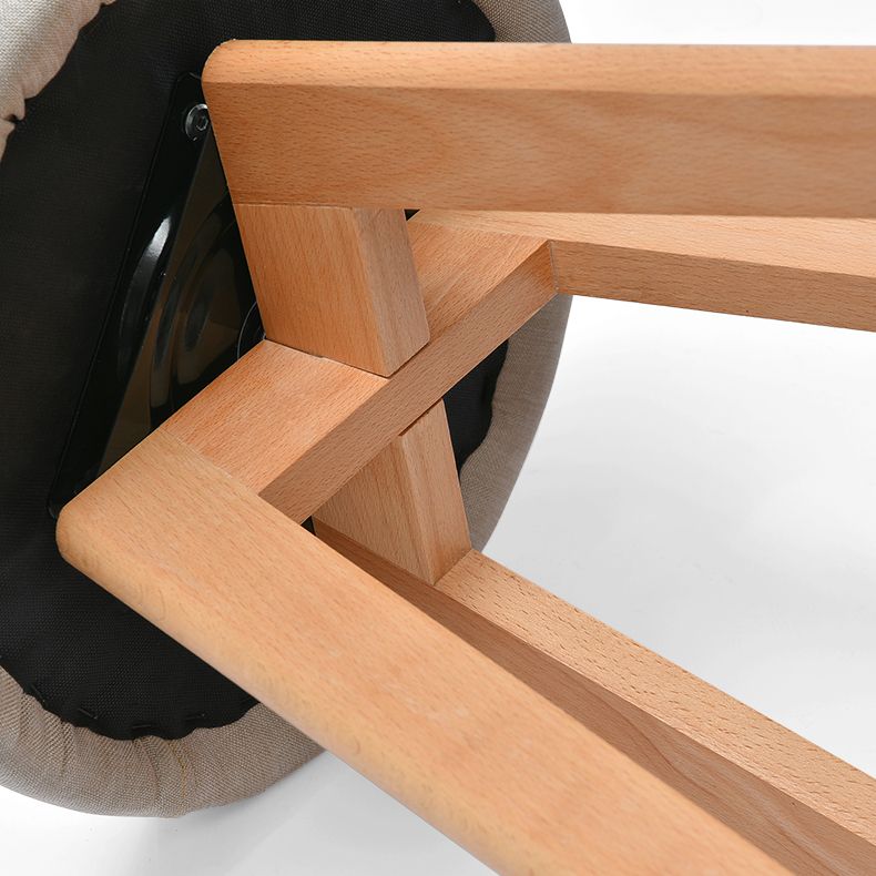 Low Back Dining Stool Beech Armless Bar Stool with Wood Base