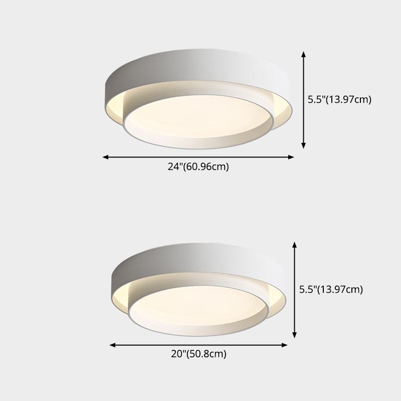 Acrylic Circular LED Ceiling Light in Modern Concise Style Wrought Iron Flush Mount for Living Room