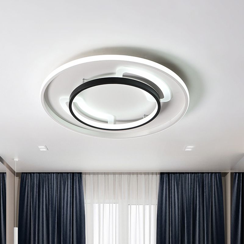 Acrylic Circular Flush Ceiling Light Modern 16"/19.5" W LED White Flush Mount Lamp in Warm/White Light