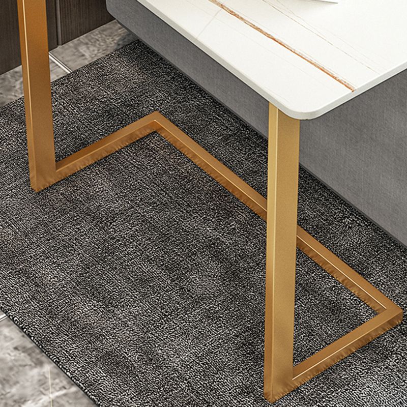 21.6" Rectangular Slate Top Side Table Ironcraft C End Table