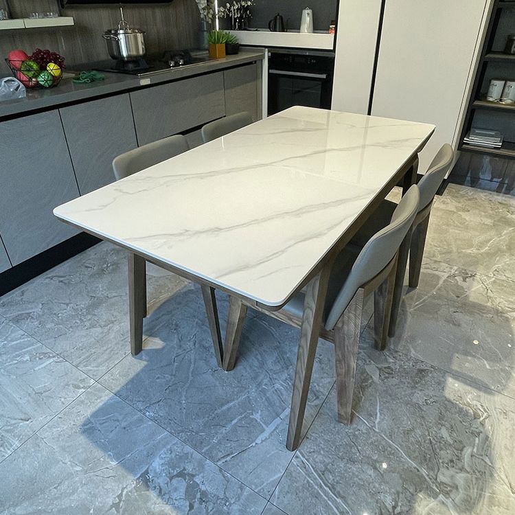 Ash Wood Frame Dinette Table Modern Rectangle Dining Table for Home