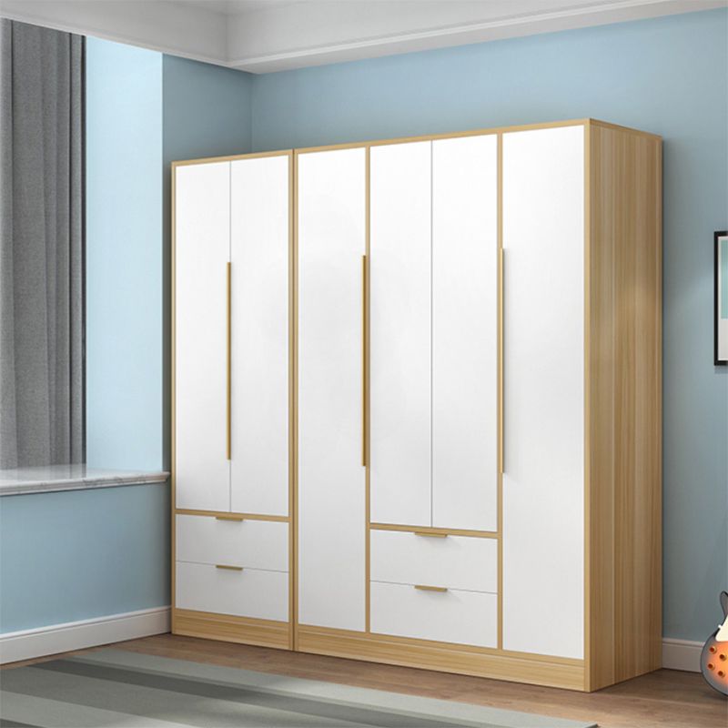 Solid Wood with Drawer with Shelves with Garment Rod Wardrobe Armoire