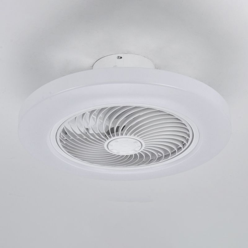 Acryl weiße LED -Deckenventilatoren im modernen prägnanten Stil Eisen kreisförmiger Flush -Mount für Schlafzimmer
