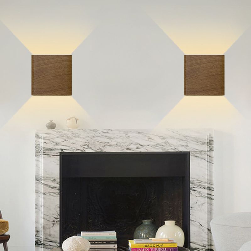 Moderno Minimalista de estilo Minimalista cuadrado y abajo de la pared LED Splach Metal 2 luces apliques