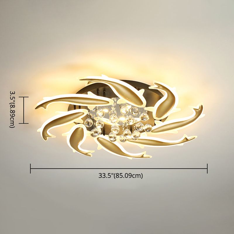 Spiralspülleuchten zeitgenössische Kristalldecke Leuchte für Schlafzimmer