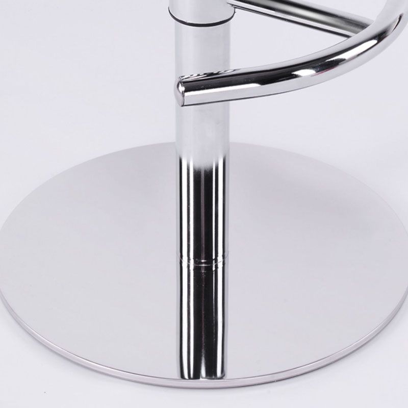 Glam Style Upholstered Bar Stools Swivel Adjustable Height Bar Stool with Chrome Base